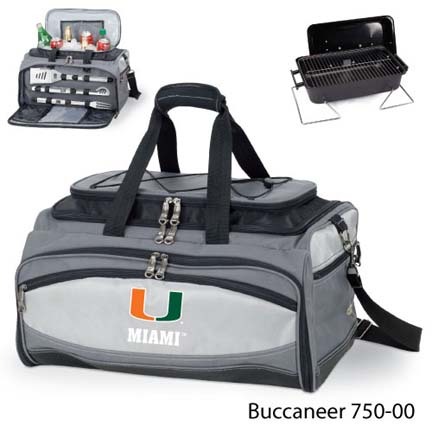 Miami Hurricanes Tote with Cooler, 3-Piece BBQ Set and Grill