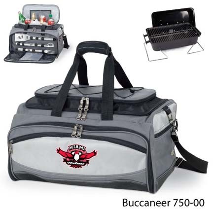 Miami (Ohio) RedHawks Tote with Cooler, 3-Piece BBQ Set and Grill