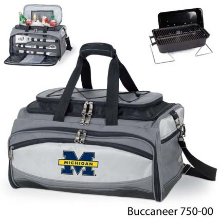 Michigan Wolverines Tote with Cooler, 3-Piece BBQ Set and Grill