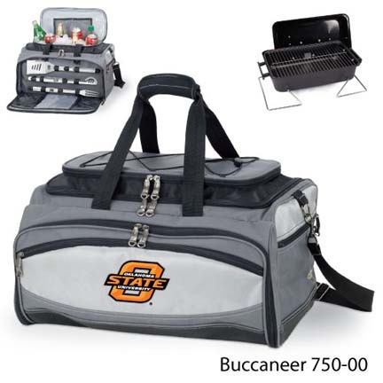 Oklahoma State Cowboys Tote with Cooler, 3-Piece BBQ Set and Grill