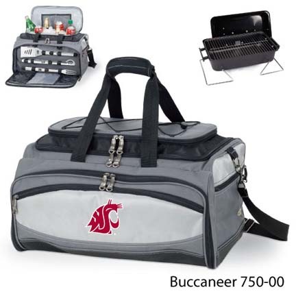 Washington State Cougars Tote with Cooler, 3-Piece BBQ Set and Grill