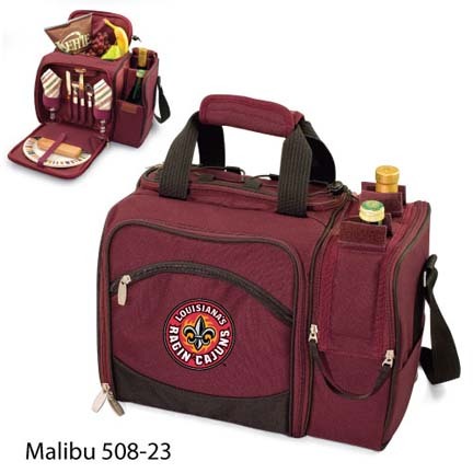 Louisiana (Lafayette) Ragin' Cajuns "Malibu" Insulated Picnic Tote / Shoulder Pack with Screen Printed Logo