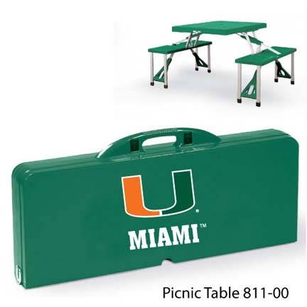 Miami Hurricanes Portable Folding Table and Seats