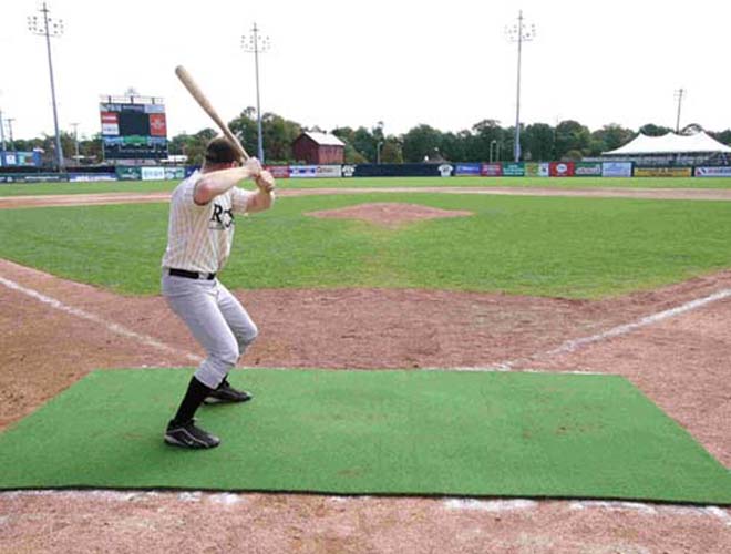 ProMounds 6' X 12' Batting Mat Pro (NO lines) - GREEN Turf