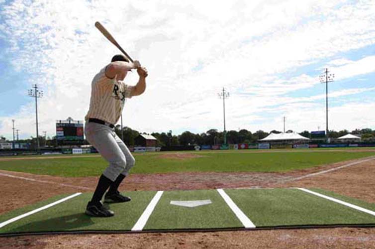 ProMounds 12' X 6' Baseball Batting Mat Pro (with Lines) - GREEN Turf