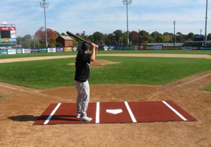 ProMounds 12' X 6' Baseball Batting Mat Pro (with Lines) - CLAY Turf