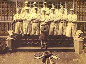 Unidentified 1900 Baseball Team with Mascot and Equipment Framed 11" x 14" Photograph from Past Time Sports