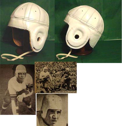 1940 Old Cleveland Rams White Leather Football Helmet