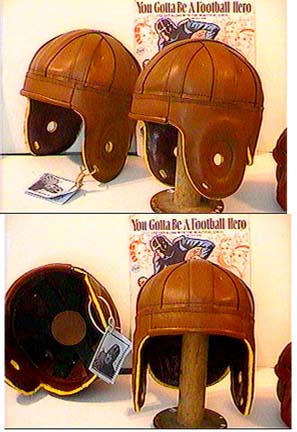 Cordovan Rust Leather Football Helmet from Past Time Sports