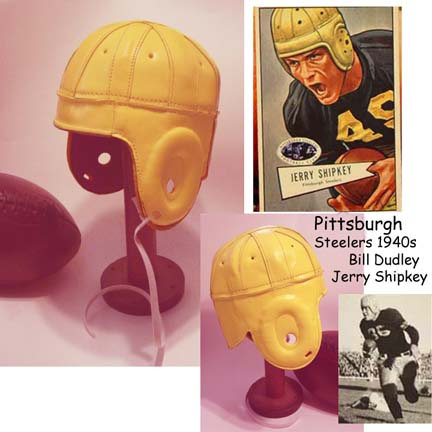 1940 Old Pittsburgh Steelers Yellow Leather Football Helmet