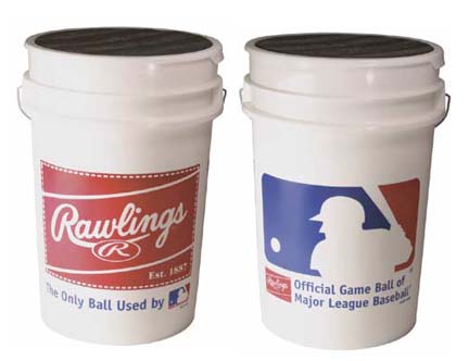 3 Dozen Practice Baseballs (ROLB1X) and Bucket from Rawlings