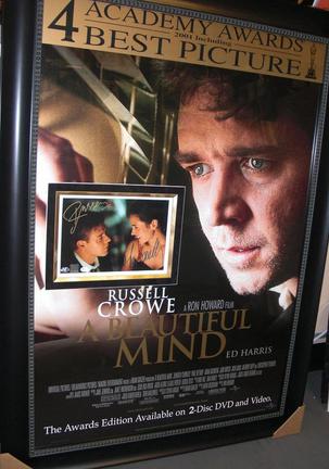 Russell Crowe "A Beautiful Mind" and Jennifer Connelly Dual Autographed 8" x 10" Custom Framed Photo