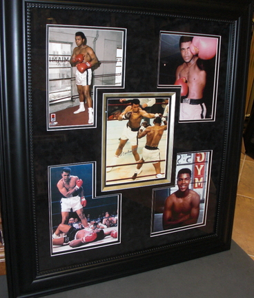 Muhammad Ali Autographed 8" x 10" Custom Framed Photograph with Photo Collage Cassius Clay Frame Measures 29x3