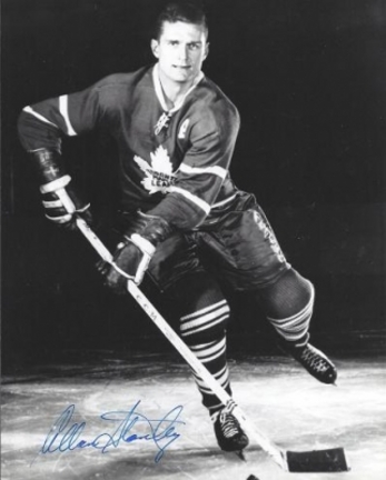 Allan Stanley Autographed Toronto Maple Leafs 8" x 10" Photograph Hall of Famer (Unframed)