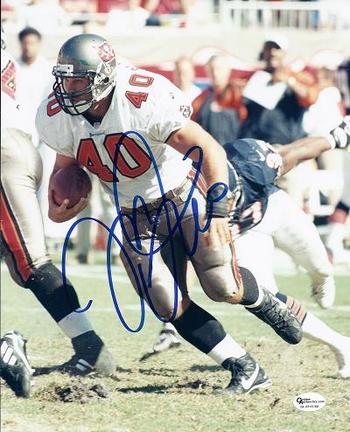 Mike Alstott "Running" Autographed Tampa Bay Bucs 8" x 10" Photograph (Unframed)