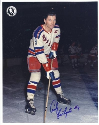 Andy Bathgate Autographed New York Rangers 8" x 10" Photograph Hall of Famer (Unframed)