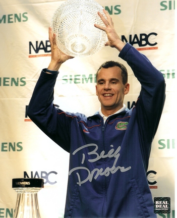 Billy Donovan Autographed Florida Gators Basketball 8" x 10" National Championship "Trophy" Photogra