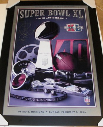 Jerome Bettis Autographed Super Bowl XL 28" x 40" Poster Custom Framed Pittsburgh Steelers