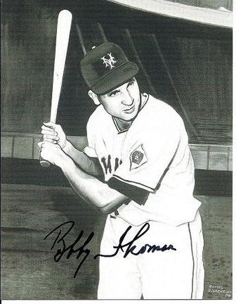 Bobby Thomson Autographed New York Giants 3" x 4" Inch Postcard (Unframed)