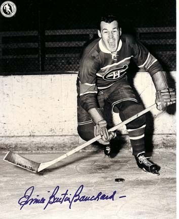 Butch Bouchard Autographed Montreal Canadians "Action" 8" x 10" Photograph (Unframed)