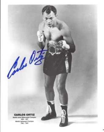 Carlos Ortiz Autographed Boxing 8" x 10" Photograph (Unframed)