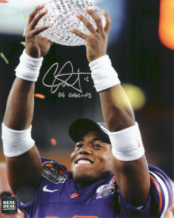 Chris Leak Autographed (National Championship Trophy) 8" x 10" Photograph with "06 CHAMPS" Inscripti