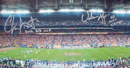 Chris Leak and Urban Meyer Dual Autographed Florida Gators National Championship 13x39 Panoramic Photograph with "2