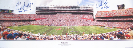 Chris Leak and Urban Meyer Autographed Panoramic 13" x 39" Photograph with "2006 BCS MVP" and "