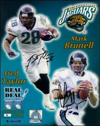 Mark Brunell and Fred Taylor Autographed 8" x 10" Photograph - Limited Edition of 99 (Unframed)