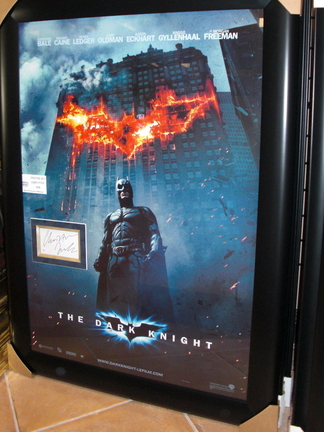 Christian Bale "Batman: The Dark Knight" Autographed 3" x 5" card Custom Framed into the Movie Poste