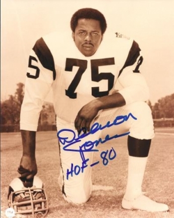 Deacon Jones Autographed Los Angeles Rams 8" x 10" Photograph Hall of Famer (Unframed)