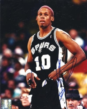 Dennis Rodman Autographed San Antonio Spurs 8" x 10" Photograph (Unframed)