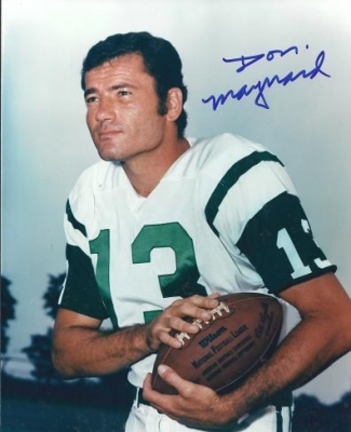 Don Maynard Autographed New York Jets 8" x 10" Photograph Hall of Famer (Unframed)