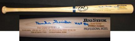 Duke Snider Autographed Rawlings "Stats" Engraved Baseball Bat with "HOF 80" inscription