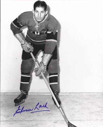 Elmer Lach Autographed Montreal Canadians 8" x 10" Photograph Hall of Famer (Unframed)