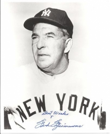 Fred Fitzsimmons Autographed New York Yankees 8" x 10" Photograph (Deceased) (Unframed)
