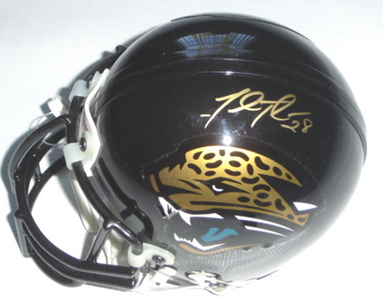 Fred Taylor Autographed Jacksonville Jaguars Authentic Mini-Football Helmet (Gold Autograph)