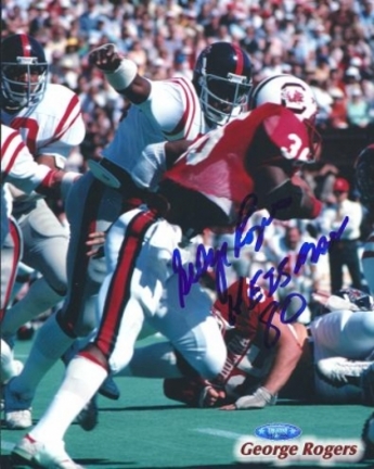 George Rogers Autographed Nebraska Cornhuskers 8" x 10" Photograph 1972 Heisman Trophy Winner (Unframed)