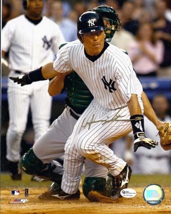 Hideki Matsui Autographed New York Yankees "Running" 8" x 10" Photograph 2009 World Series MVP (Unfr