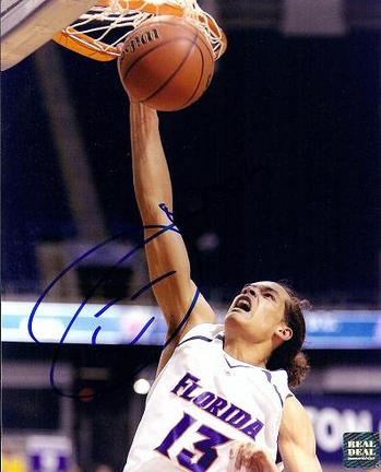 Joakim Noah "With Ball" Autographed Florida Gators 8" x 10" National Championship Photograph (Unfram