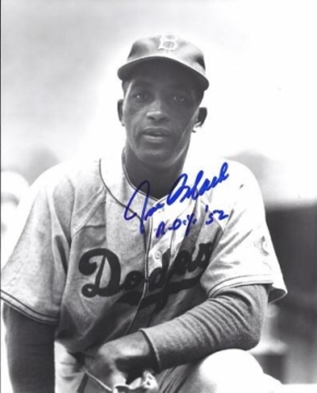 Joe Black Autographed Brooklyn Dodgers 8" x 10" Photograph (Deceased) with ROY 52 inscription (Unframed)