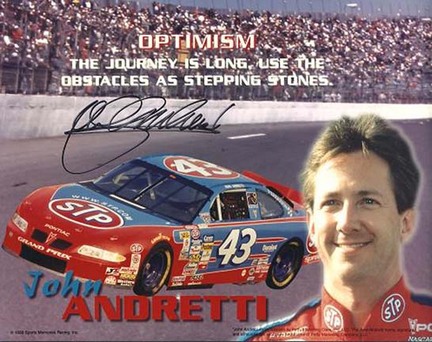 John Andretti "Quote" Autographed Racing 8" x 10" Photograph (Unframed)