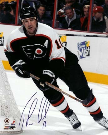 John LeClair "Black Jersey" Autographed Philadelphia Flyers 8" x 10" Photograph (Unframed)
