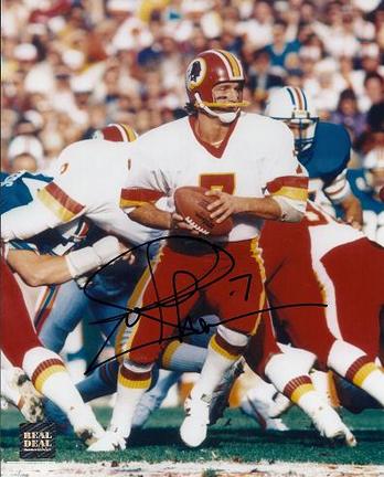 Joe Theismann "With Ball" Autographed Washington Redskins 8" x 10" Photograph (Unframed)