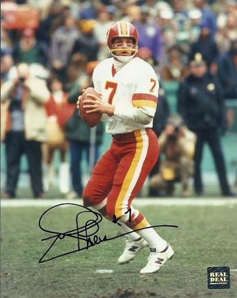 Joe Theismann "Throwing" Autographed Washington Redskins 8" x 10" Photograph (Unframed)