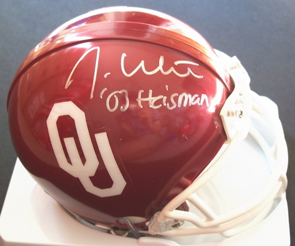 Jason White Autographed Oklahoma Sooners Mini Helmet with "03 Heisman" Inscription