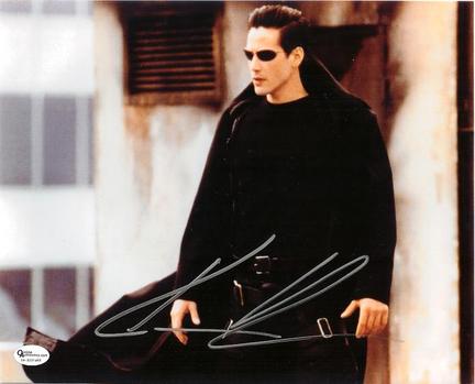 Keanu Reeves Autographed "Matrix" 8" x 10" Photograph (Unframed)