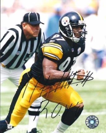Kendrell Bell Autographed Pittsburgh Steelers 8" x 10" Photograph 2001 Rookie of the Year (Unframed)