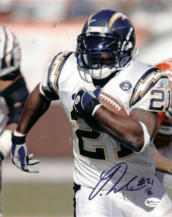 Ladainian Tomlinson "With Bal" Autographed San Diego Chargers 8" x 10" Photograph (Unframed)