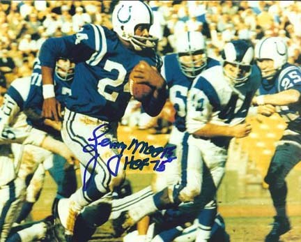 Lenny Moore Autographed Baltimore Colts 8" x 10" Photograph Hall of Famer (Unframed)
